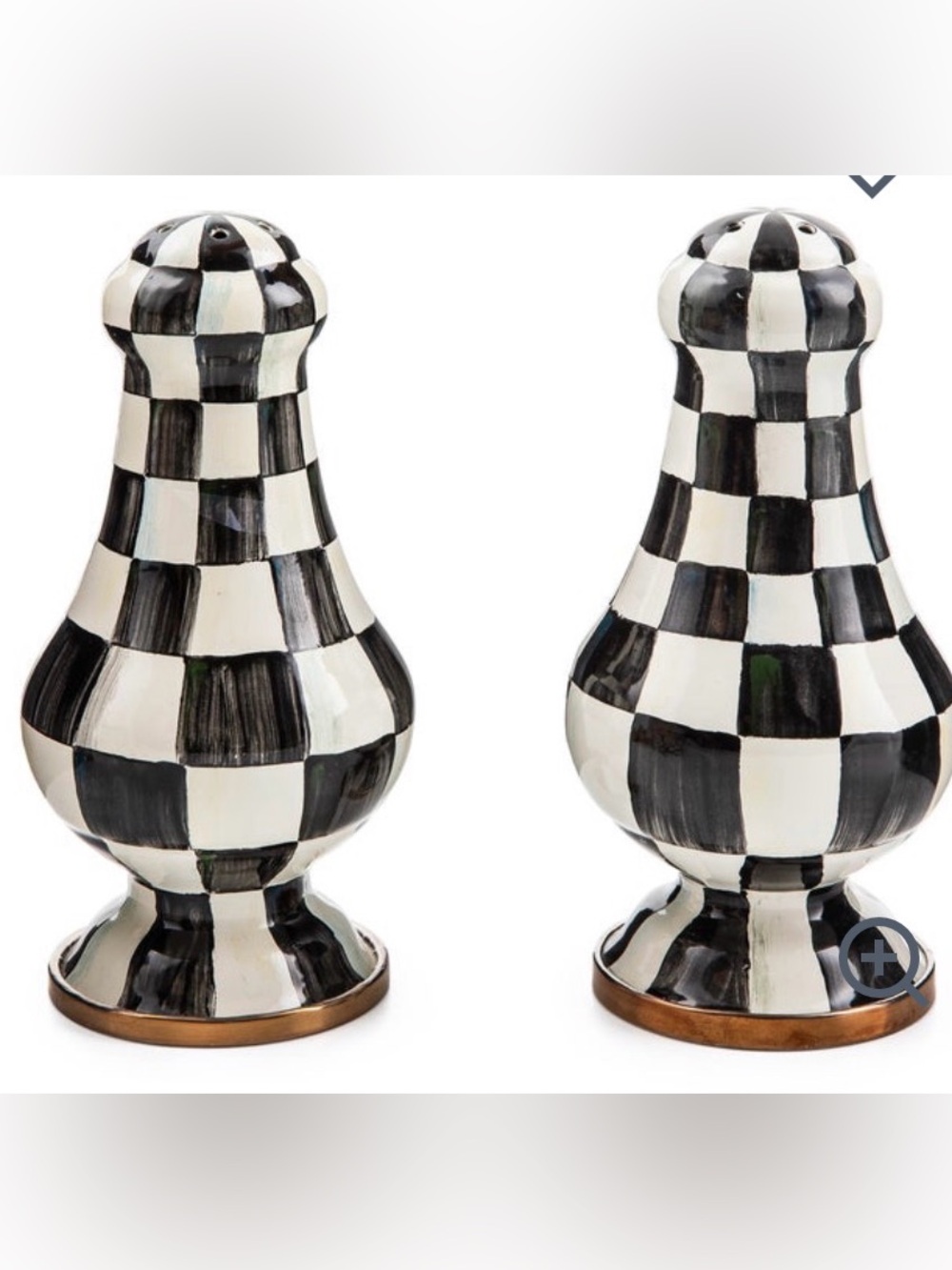 Mackenzie-Childs Large Salt & Pepper Shakers - Courtly Check